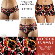 Load image into Gallery viewer, Ready To Ship - Horror Flames Women&#39;s Underwear - Boy Short TC2 - Hipster TC2
