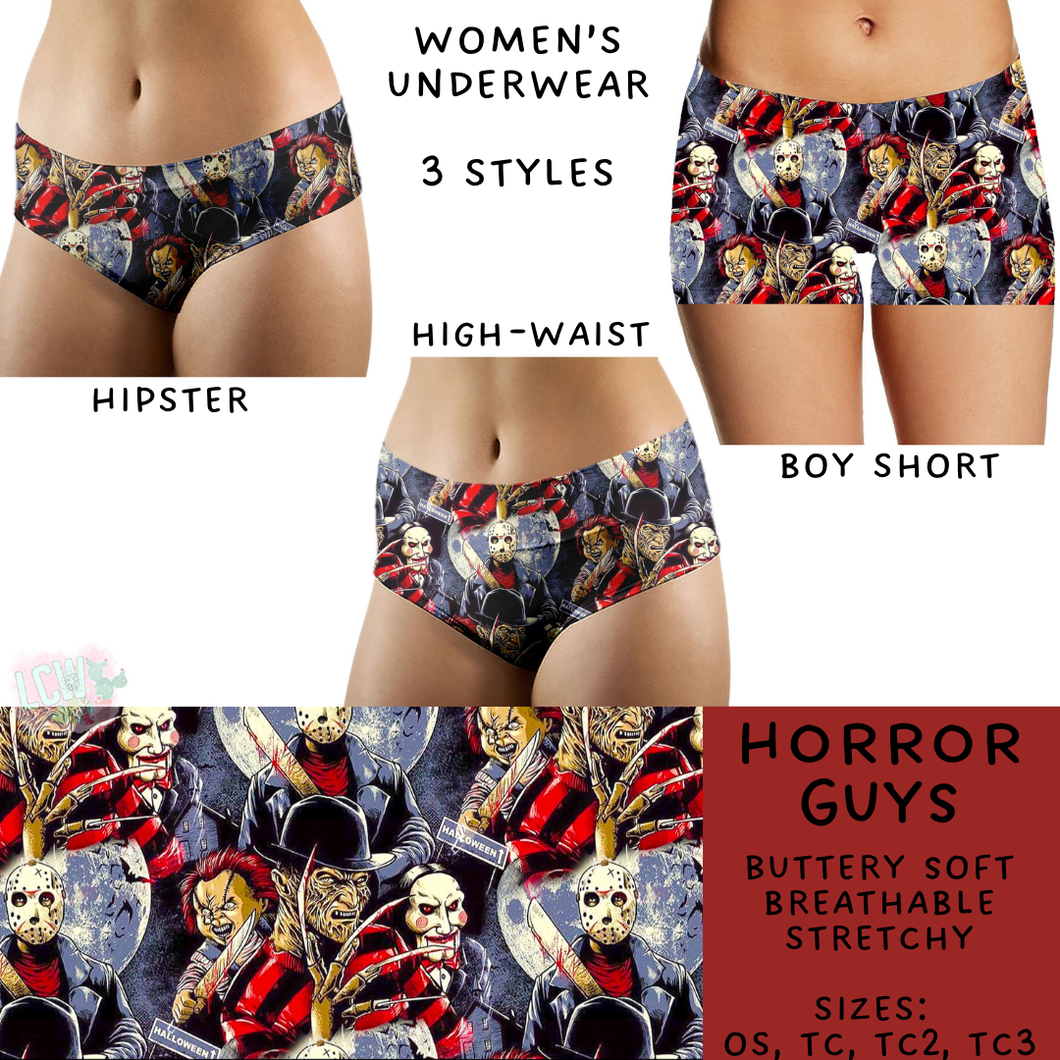 Ready To Ship - Horror Guys Women's Underwear - Boy Short TC2 - Hipster TC2
