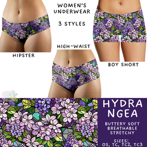 Ready to Ship - Hydrangea Women's Underwear - Hipster & Boy Short