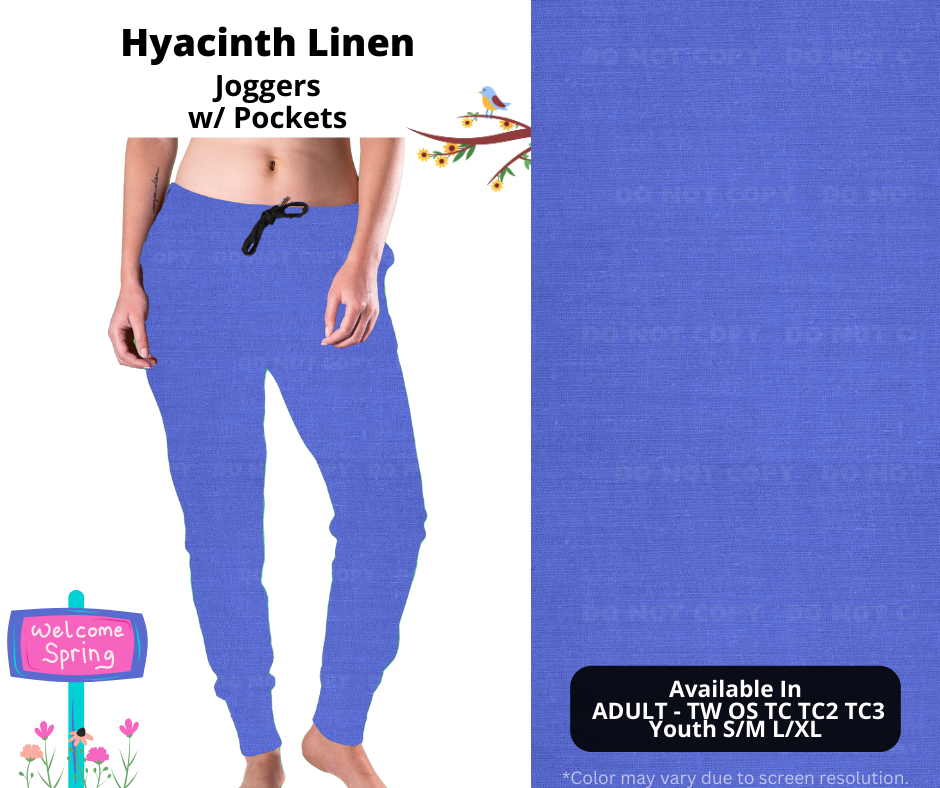 Preorder! Closes 1/8. ETA April. Hyacinth Linen Joggers