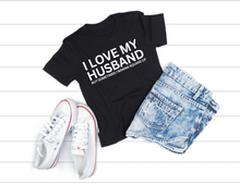 Load image into Gallery viewer, Wholesale I Love my Husband Graphic Tee - Black
