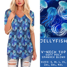 Load image into Gallery viewer, Batch #307 - Sea Life - Closes 3/20 - ETA mid May - Jellyfish V-Neck Tee
