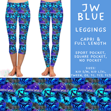 Load image into Gallery viewer, Batch #601 - Cool Characters 19 - Closes 10/21 - ETA mid Dec - JW Blue Full and Capri Length Leggings
