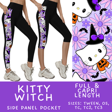 Load image into Gallery viewer, Batch #568 - Halloween Spooky Sets 3 - Closes 8/12 - ETA early October - Kitty Witch Pattern Side Pocket Capris &amp; Leggings
