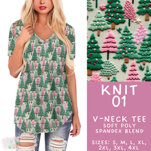 Load image into Gallery viewer, Batch #437 - Christmas Knit 2 - Closes 10/27 - ETA mid Dec - Knit 01 V-Neck Tee
