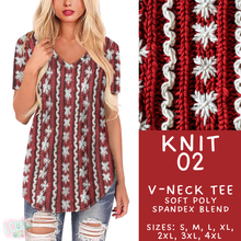 Load image into Gallery viewer, Batch #437 - Christmas Knit 2 - Closes 10/27 - ETA mid Dec - Knit 02 V-Neck Tee
