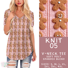 Load image into Gallery viewer, Batch #437 - Christmas Knit 2 - Closes 10/27 - ETA mid Dec - Knit 05 V-Neck Tee

