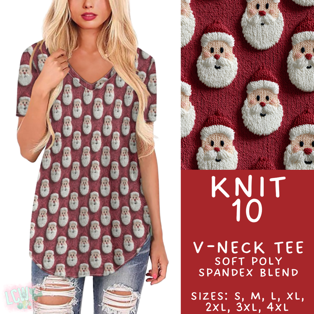 Batch #437 - Christmas Knit 2 - Closes 10/27 - ETA mid Dec - Knit 10 V-Neck Tee