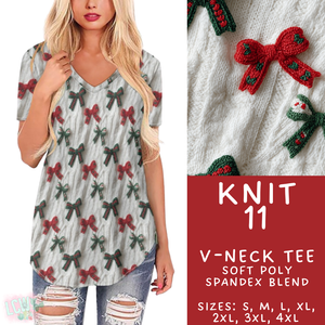 Batch #437 - Christmas Knit 2 - Closes 10/27 - ETA mid Dec - Knit 11 V-Neck Tee