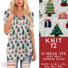 Load image into Gallery viewer, Batch #437 - Christmas Knit 2 - Closes 10/27 - ETA mid Dec - Knit 12 V-Neck Tee
