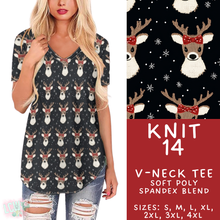 Load image into Gallery viewer, Batch #437 - Christmas Knit 2 - Closes 10/27 - ETA mid Dec - Knit 14 V-Neck Tee
