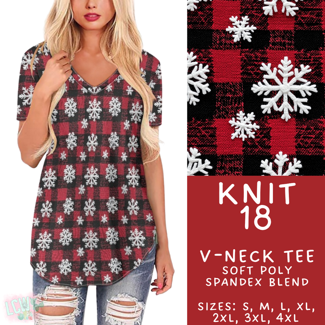 Batch #437 - Christmas Knit 2 - Closes 10/27 - ETA mid Dec - Knit 18 V-Neck Tee
