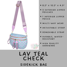 Load image into Gallery viewer, Batch #577 - Sidekick Bag - Closes 8/28 - ETA early/mid October - Lav Teal Check Sidekick Bag
