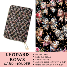 Load image into Gallery viewer, Batch #309 - Card Holders &amp; Mini Backpacks - Closing 3/24 - ETA late May - Leopard Bows Card Holder
