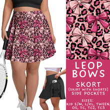 Load image into Gallery viewer, Batch #453 - Love Day 2 - Closes 11/24 - ETA mid Jan - Leop Bows Skort

