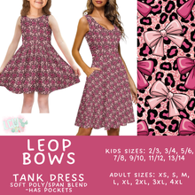 Load image into Gallery viewer, Batch #452 - Mom &amp; Me Love - Closes 11/21 - ETA early Jan - Leop Bows Women&#39;s &amp; Girl&#39;s Tank Dress
