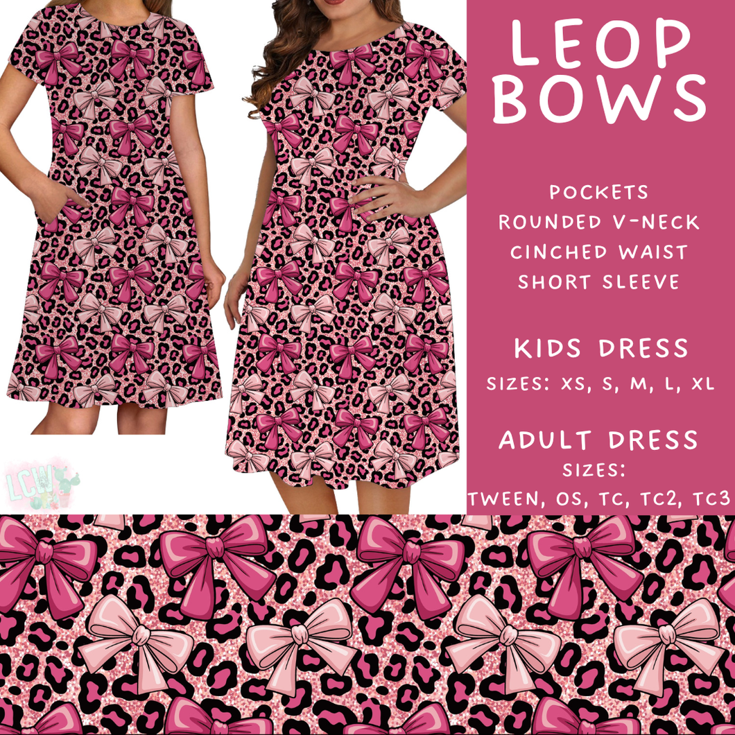 Batch #452 - Mom & Me Love - Closes 11/21 - ETA early Jan - Leop Bows Womens & Girls Dresses