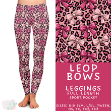 Load image into Gallery viewer, Batch #453 - Love Day 2 - Closes 11/24 - ETA mid Jan - Leop Bows Full Length Leggings
