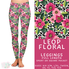 Load image into Gallery viewer, Ready to Ship - Leop Floral Full Length Leggings - Square Pocket TC2
