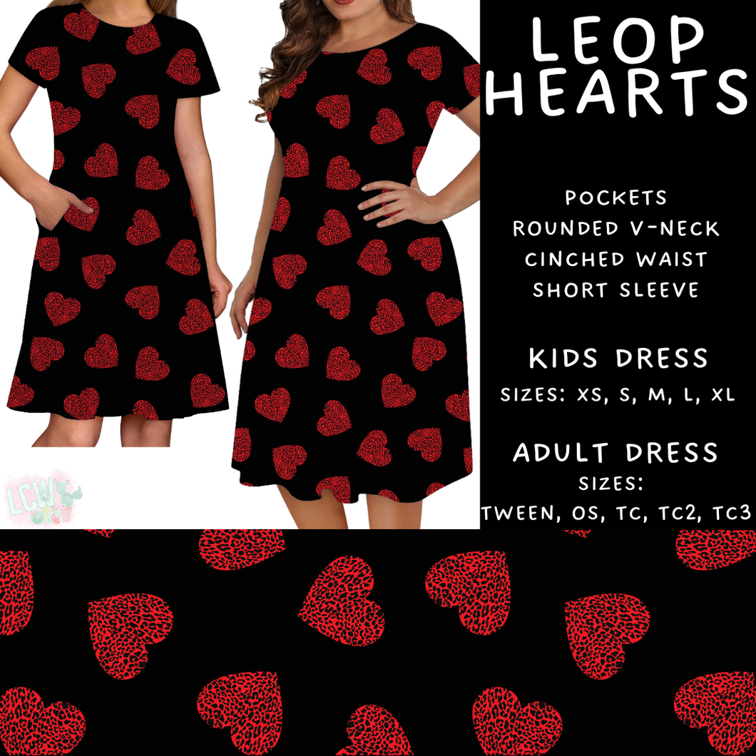 Batch #452 - Mom & Me Love - Closes 11/21 - ETA early Jan - Leop Hearts Womens & Girls Dresses