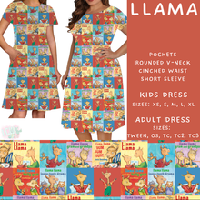 Load image into Gallery viewer, Batch #308 - Storybook Collection 2 - Closes 3/21 - ETA mid May - Llama Adult &amp; Kids Dresses
