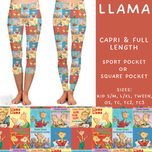 Load image into Gallery viewer, Batch #308 - Storybook Collection 2 - Closes 3/21 - ETA mid May - Llama Full and Capri Length Leggings
