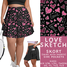 Load image into Gallery viewer, Batch #453 - Love Day 2 - Closes 11/24 - ETA mid Jan - Love Sketch Skort
