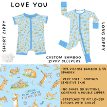 Load image into Gallery viewer, Ready To Ship - Love You Short Zip - 6 - 12 Mos &amp; Long Zip - 2T, 3T &amp; 4T
