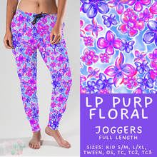Load image into Gallery viewer, Ready to Ship - LP Purp Floral Joggers - TC2
