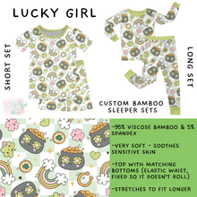 Load image into Gallery viewer, Batch #455 - Little Dreamers Lucky in Love - Closes 11/27 - ETA mid January - Lucky Girl Bamboo Short and Long Sleeper Set

