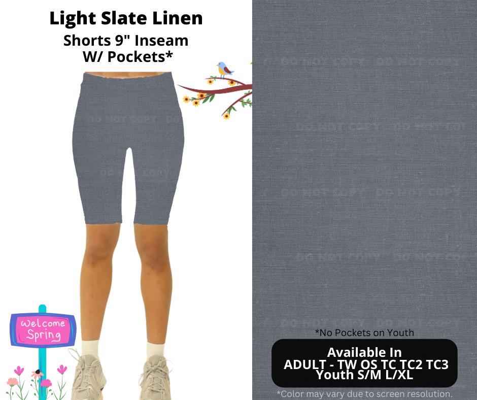 Preorder! Closes 1/8. ETA April. Light Slate Linen 9