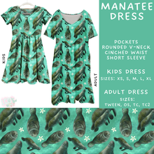 Load image into Gallery viewer, Batch #307 - Sea Life - Closes 3/20 - ETA mid May - Manatee Adult &amp; Kids Dresses
