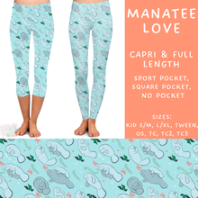 Load image into Gallery viewer, Batch #307 - Sea Life - Closes 3/20 - ETA mid May - Manatee Love Full and Capri Length Leggings
