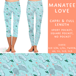 Batch #307 - Sea Life - Closes 3/20 - ETA mid May - Manatee Love Full and Capri Length Leggings