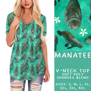 Batch #307 - Sea Life - Closes 3/20 - ETA mid May - Manatee V-Neck Tee