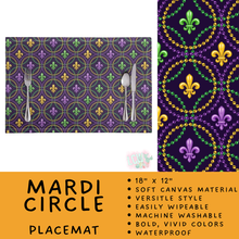 Load image into Gallery viewer, Batch #602 - Table Runners &amp; Placemats - Closes 10/23 - ETA mid Dec - Mardi Circle Placemat
