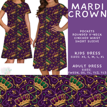 Load image into Gallery viewer, Batch #605 - Mardi Party - Closes 10/28 - ETA late Dec - Mardi Crown Adult &amp; Kids Dresses

