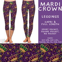 Load image into Gallery viewer, Batch #605 - Mardi Party - Closes 10/28 - ETA late Dec - Mardi Crown Full and Capri Length Leggings
