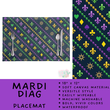 Load image into Gallery viewer, Batch #602 - Table Runners &amp; Placemats - Closes 10/23 - ETA mid Dec - Mardi Diag Placemat
