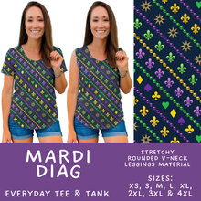 Load image into Gallery viewer, Batch #605 - Mardi Party - Closes 10/28 - ETA late Dec - Mardi Diag Everyday Tank &amp; Tee

