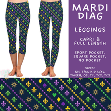 Load image into Gallery viewer, Batch #605 - Mardi Party - Closes 10/28 - ETA late Dec - Mardi Diag Full and Capri Length Leggings
