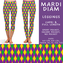 Load image into Gallery viewer, Batch #605 - Mardi Party - Closes 10/28 - ETA late Dec - Mardi Diam Full and Capri Length Leggings

