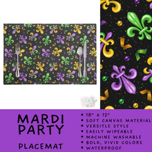 Load image into Gallery viewer, Batch #602 - Table Runners &amp; Placemats - Closes 10/23 - ETA mid Dec - Mardi Party Placemat
