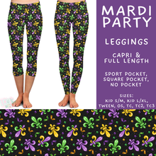 Load image into Gallery viewer, Batch #605 - Mardi Party - Closes 10/28 - ETA late Dec - Mardi Party Full and Capri Length Leggings
