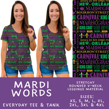 Load image into Gallery viewer, Batch #605 - Mardi Party - Closes 10/28 - ETA late Dec - Mardi Words Everyday Tank &amp; Tee
