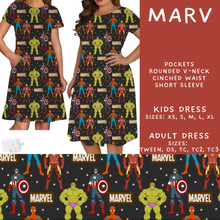 Load image into Gallery viewer, Batch #555 - Cool Characters 7 - Closes 7/13 - ETA mid Sept - Marv Adult &amp; Kids Dresses
