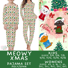 Load image into Gallery viewer, Batch #584 - Christmas Family Pajamas - Closes 9/11 - ETA mid Nov - Meowy Xmas Womens &amp; Kids Pajama Set
