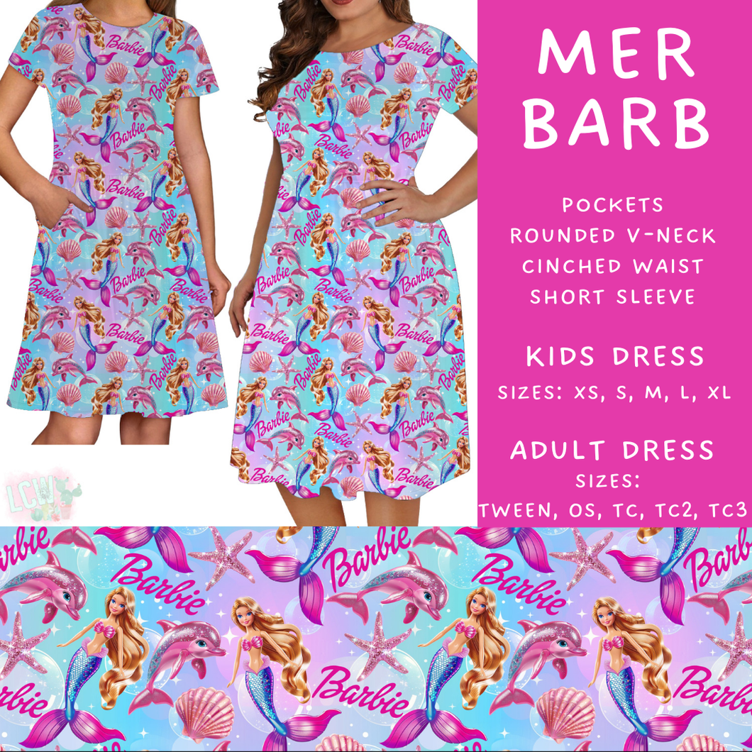 Batch #339 - Character Summer - Closes 5/15 - ETA mid July - Mer Barb Adult & Kids Dresses