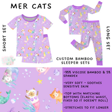 Load image into Gallery viewer, Ready to Ship - Mer Cats Bamboo Short Set - 4T &amp; Long Sleeper Set - 4T
