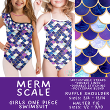 Load image into Gallery viewer, Batch #543 - Pool Party 2 - Closes 6/15 - ETA early/mid August - Merm Scale Girl's Swimsuit
